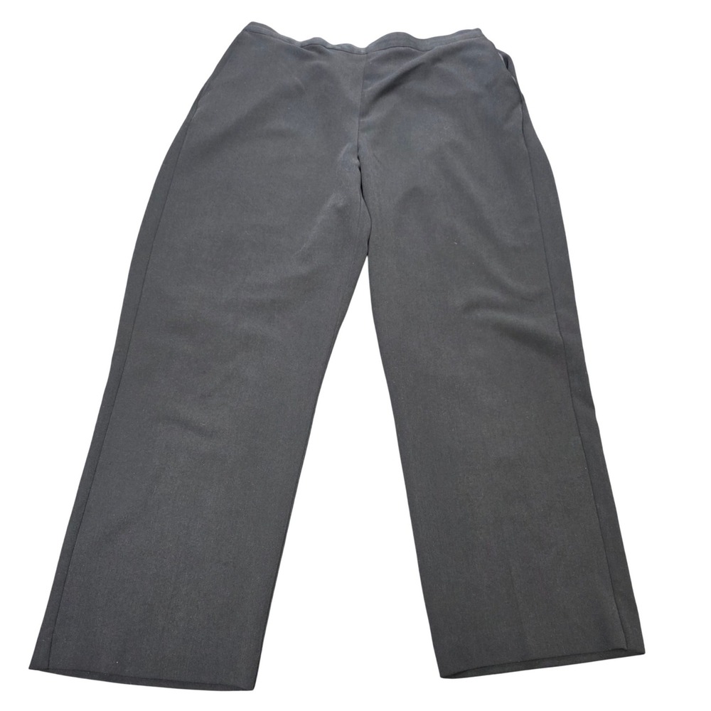 Alfred Dunner Pull On Dress Pants Women's Size 16 Black Wide Leg‎ Career Formal